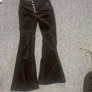 black bell bottoms ripped